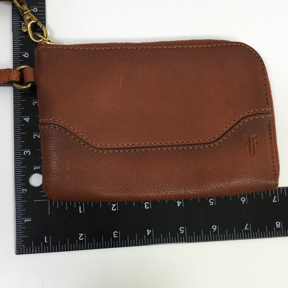Frye Womens Melissa or Paige Leather Wristlet Wallet Pouch in Brown One Size - Picture 5 of 11